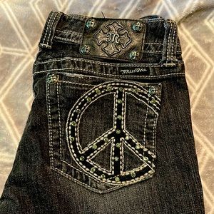 Miss Me distressed black Skinny jeans Size 28 EUC.